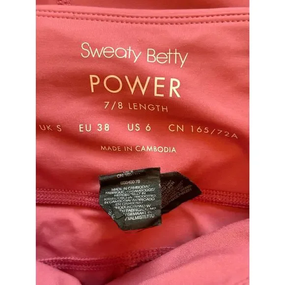 SWEAT BETTY THE POWER 7/8 LEGGINGS SIZE 6  AND JACKET SIZE XS SET - Picture 5 of 9